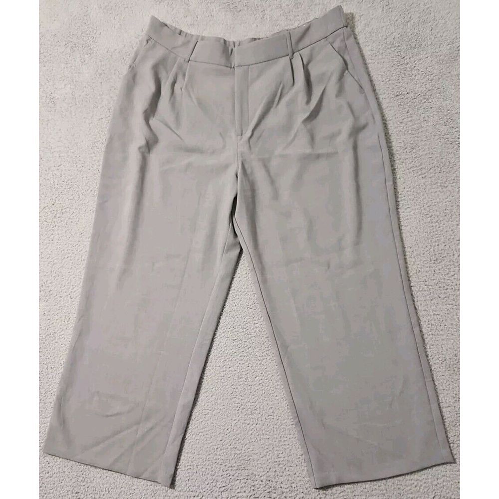 NWT Abercrombie & Fitch Tailored Pant Trouser Grey Size XXL 2XL Wide Leg $90